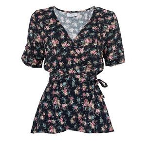 Auguste the Label floral wrap shirt